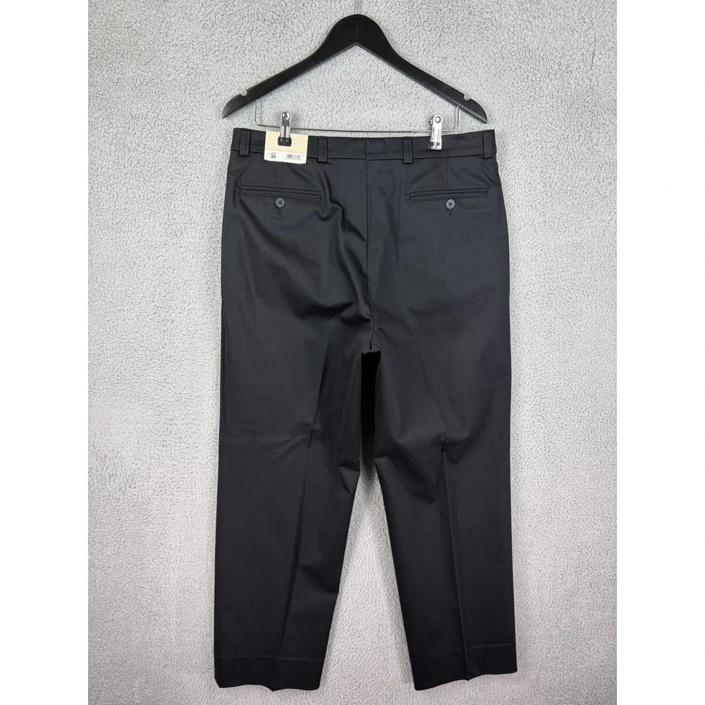 Ballin Relax Pants Mens 36x29 Black Cotton Stretch Pleated Dress Business Men